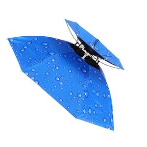 10 Pcs 二層釣り傘帽子 - ハンズフリーサンシェードプロテクションアンブレラキャップ - ヘッドマウント日焼け止めオーバーヘッドハット