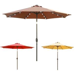 Outdoor Table Market Umbrella, 2.7m Large Patio Umbrellas, Red Heavy Duty Solar Parasol, Used For Terraces, Markets, Themed