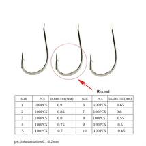 釣り針 100pc /ロット高炭素鋼青銅釣りフック1＃-10＃平らな丸鯉釣りアクセサリージグヘッドと噛み合った スーパーシャープ (Color :_画像2