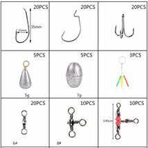 釣り用仕掛け小物 セット 釣り治具フック、弾丸のベース鋳造シンカーの重みを含む273ピーの釣りアクセサリーキット 釣り用品 (色 : Black,_画像4