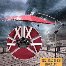 1 ベランダ用パラソル 日除けパラソル 300CM 大型 ハンギングパラソル、チルト機能付 簡単設置 撥水加工、クランク開閉_画像3