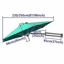 1本 220/250CM ハンギングパラソル、サンシェード 、日傘 日除け、 日焼けカット紫外線対策、 大型、 防風、 で倒れにくい 安定、_画像2