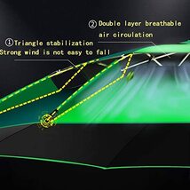 1PCS 屋外傘 パラソル傘、日傘、16本の丈夫なリブ付き、360°回転、日焼け防止 (ブルー 2.2M)_画像5