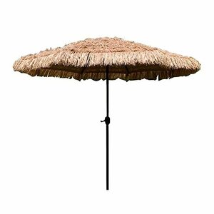 2.7M Outdoor Sunshade Simulation Straw Parasol Sun Umbrella Patio Umbrella, Detachable Garden Umbrella, Used For Balcony, Beach,