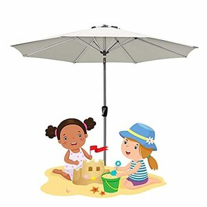 2.7m/8.85ft Patio Umbrella, Outdoor Garden Umbrellas, Large Parasol With Push Button Tilt/Crank, For Lawn Swimming Pool Backyard