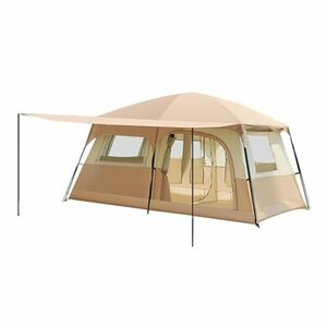 HEIYE Camping Tent 旅行キャンプテント 2部屋付き 大型ファミリーキャビンテント 通気性と防雨性 6-8人用 アウトドア キャンプ