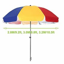 Large Garden Umbrella, Patio Market Table Umbrellas, Round Colored Sun Umbrella, Waterproof Oxford Cloth, with Strong Ribs, For_画像5
