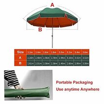 Large Umbrella Parasol, Blue and Green Outdoor Patio Umbrellas Sunbrella, Suitable for Lawn Swimming Pool Backyard Garden_画像3