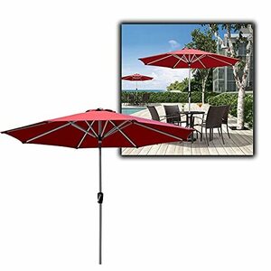 Outdoor Market Table Umbrella, 2.7m/8.85ft Patio Umbrellas Parasol, Used For Beach, Garden, Deck, Backyard, Waterproof, UV
