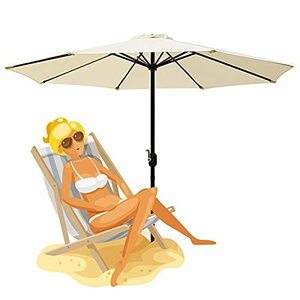 Patio Parasol Umbrella Sunbrella, 2.5m/8.2ft Heavy Duty Umbrellas, Non Tilted Outdoor Garden Parasol, with 8 Strong Ribs, Red