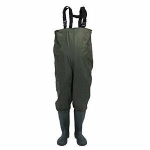 unistrengh防水ナイロン、PVC CLEATED Bootfoot胸Waders Wear Resisting釣りHunting Boot Waders グリーン