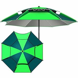 ガーデンパラソル、パティオ用の丈夫な傘1本、傾斜機能付き、16本骨、換気、組み立て簡単、雨風よけ傘、バルコニー、庭、屋外用