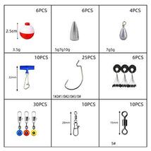 釣り用仕掛け小物 セット 釣り用タックルボックスキット、釣りフック、シンカーの重み、圧延回転スナップ、ジグフック 釣り用品 (色 :_画像3
