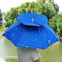 釣り用パラソル ヘッド 傘 雨帽子 傘帽子 ヘッドマウント 傘帽子 防雨カチューシャ 折りたたみ帽子 ラージ バケツ ハット トップ 蛇の目傘_画像5