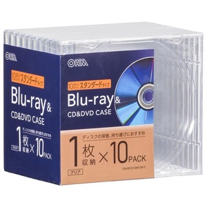 Blu-ray&CD&DVD case thickness 10mm standard type 1 pcs storage ×10 piece pack clear lOA-RCD10M10P-C 01-7218 ohm electro- machine 