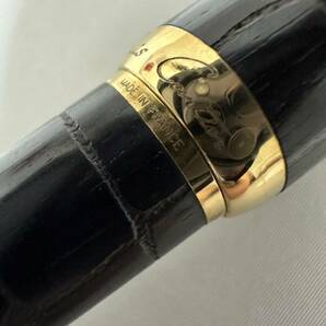 【AS 23007】1円スタート Louis Cartier ルイ カルティエ 万年筆 1847本限定 クロコ 型押しレザー ペン先 18K 750刻印あり インク無 現状品の画像4