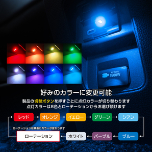 新型 ハリアー 80系 USB型 Type-C LED イルミネーション ライト 明暗センサー 調光機能 発光カラー8色 点滅モードの画像5