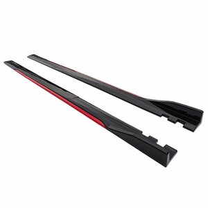  all-purpose side Canard spoiler 3 division 6P black × red aero parts side skirt protector 