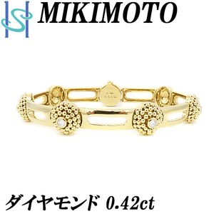  Mikimoto diamond bracele 0.42ct K18YG brand MIKIMOTO free shipping beautiful goods used SH105809