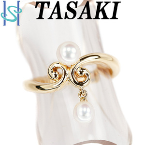 Tasaki Tazaki Pearl Akoya Pearl Ring 4.0-4,5 мм K18YG бренд Tasaki Бесплатная доставка красота использовала SH108296