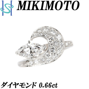  Mikimoto бриллиантовое кольцо 0.66ct Pt950 месяц moon ma- Kiss cut fancy cut бренд бесплатная доставка прекрасный товар б/у SH108396