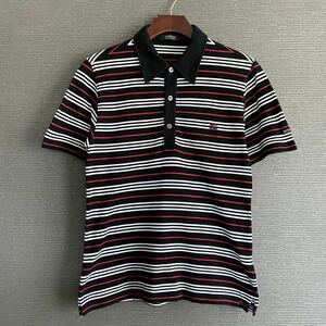  superior article Burberry Black Label BURBERRY BLACK LABEL hose embroidery multi border deer. . polo-shirt with short sleeves 2 black summer thing tops men's 