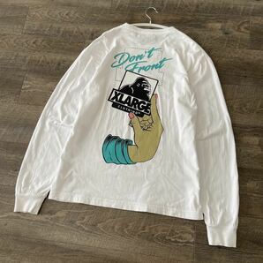 良品 X-LARGE エクストララージ 両面プリント クルーネック 長袖 Tシャツ ロンT M ホワイト 白 トップス ストリート 通年 春夏 メンズの画像1