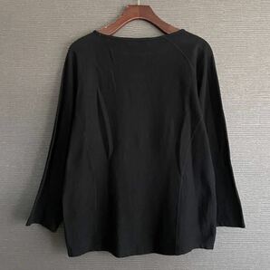 COLINA コリーナ 裾ピスネーム サーマル ラグラン クルーネック 長袖 Tシャツ 3 ブラック 黒 コットン ロンT トップス 通年 春夏 メンズの画像2