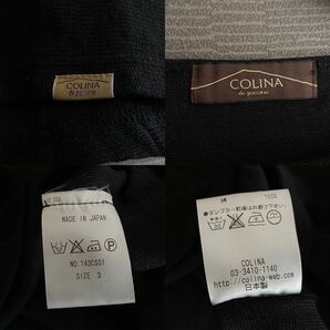 COLINA コリーナ 裾ピスネーム サーマル ラグラン クルーネック 長袖 Tシャツ 3 ブラック 黒 コットン ロンT トップス 通年 春夏 メンズの画像5
