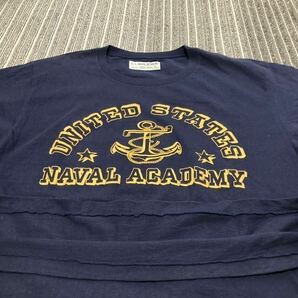 未使用 日本製 WAREHOUSE ウエアハウス U.S NAVAL ACADEMY Tシャツ 40 アメリカ 海軍 士官学校 ライセンス ネイビー L サイズ 程度の画像6
