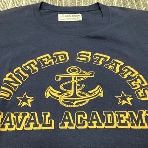 未使用 日本製 WAREHOUSE ウエアハウス U.S NAVAL ACADEMY Tシャツ 40 アメリカ 海軍 士官学校 ライセンス ネイビー L サイズ 程度の画像2