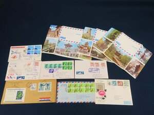 4 Korea entire [ aviation mail, envelope ]10 sheets . seal inspection / morning . Korea mail commemorative stamp materials 