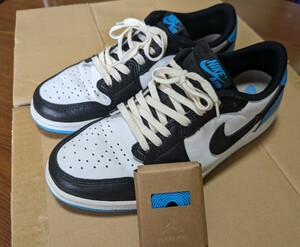 USED品　Nike Air Jordan 1 Low OG Black and Dark Powder Blue/UNC　ナイキ エアジョーダン1 ロー 　27.5cm 