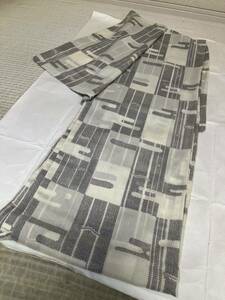  fine pattern single . grey pattern cream color ground kimono Japanese clothes Japanese clothes kimono ko-te remake dyeing change costume general merchandise shop high class 