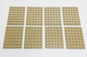 【新品未使用】レゴ　LEGO　プレート　6x8 ダークタン　8枚　６×８