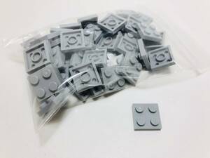 【新品未使用】レゴ　LEGO　プレート　2x2 グレー　ライトグレー　50枚　２×２