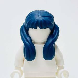 【新品未使用】レゴ LEGO ミニフィグ ヘアー ヘア 二つ結び お下げ ダークブルーの画像1