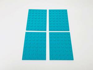 【新品未使用】レゴ　LEGO　プレート　6x8 ダークターコイズ　4枚　６×８