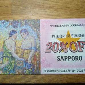 ★送料込み★ サッポロホールディングス 株主優待券 サッポロライオン 20％割引券2冊(10枚)セット 2025年4月30日までの画像2