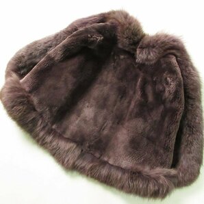 売切り!!★r6fu041010★Maple Queen Furs フォックスファートリミング シェアードビーバー ポンチョ 着丈65cm 11号の画像5