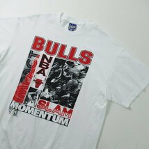 r4a053108★90s USA製 SPECTATOR Sportswear 90年代 NBA CHICAGO BULLS シカゴブルズ プリント Tシャツ 白 メンズ XL_画像2