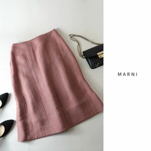 マルニ MARNI☆イタリア製☆シルクブレンド エンブロイダリースカート 42サイズ☆A-O 7814