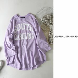 2023SS☆ジャーナルスタンダード JOURNAL STANDARD☆洗える コットン100％ ラウンドヘムロゴロングTシャツ フリーサイズ☆C-K 2468の画像1