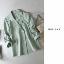 2万☆超美品☆ノーリーズ NOLLEYS☆洗える 麻混 ダブルジャケット 38サイズ☆E-M 2608_画像1