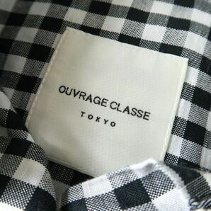 超美品☆ウヴラージュクラス OUVRAGE CLASSE☆洗える 綿麻 ギンガムチェック 2WAYシャツ 38サイズ 日本製☆A-O 2465の画像8