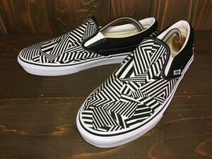 ★VANS バンズ 国内企画 slip on スリッポン 白×黒 ダズルカモ 迷彩 カモフラ 28.0cm 未使用 検 SK8 オールドスクール ミュール クロッグ