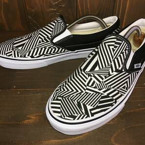 ★VANS バンズ 国内企画 slip on スリッポン 白×黒 ダズルカモ 迷彩 カモフラ 28.0cm 未使用 検 SK8 オールドスクール ミュール クロッグの画像1