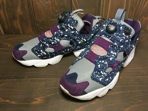 ★Reebok リーボック INSTAPUMP FURY ポンプ フューリー OG 紺×グレー ドット 26.5cm 美品 Used 検 クラシック スニーカー