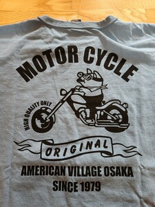 新作 送料込★STUDIO D'ARTISAN ステュディオ・ダルチザン 8149A 半袖Tシャツ　MOTORCYCLE バイカー アメカジ U.S.A.コットン　ブルー　XL