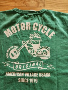 新作 送料込★STUDIO D'ARTISAN ステュディオ・ダルチザン 8149A 半袖Tシャツ　MOTORCYCLE バイカー アメカジ U.S.A.コットン グリーン XL